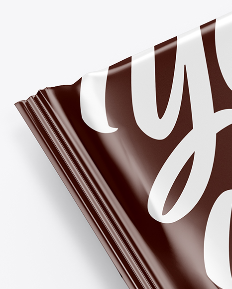 Glossy Snack Bar Mockup - Half Side View