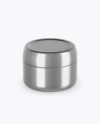 Metallic Cosmetic Jar Mockup (High-Angle Shot)