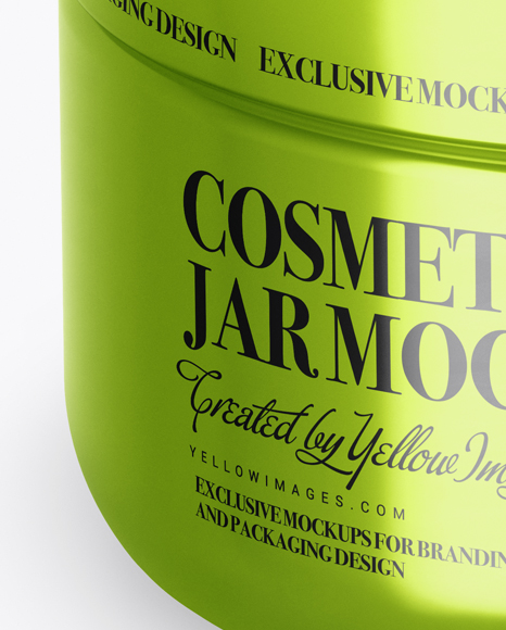 Metallic Cosmetic Jar Mockup (High-Angle Shot) Metallic Cosmetic Jar Mockup (High-Angle Shot)