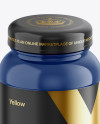 Glossy Plastic Protein Jar Mockup - Front View (High-Angle Shot)