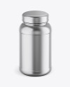 Metallic Protein Jar Mockup - Front View (High-Angle Shot)