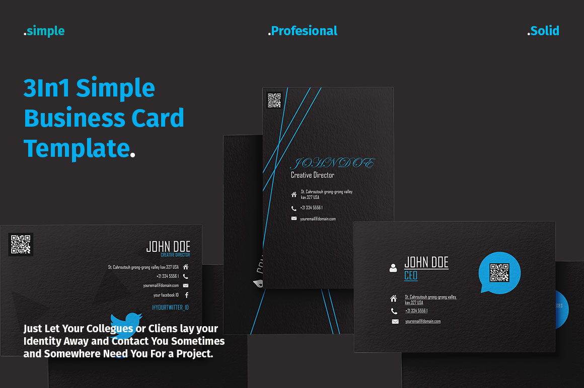 3 In 1 Simple Business Card 3 In 1 Simple Business Card