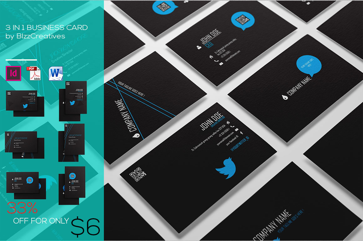 3 In 1 Simple Business Card 3 In 1 Simple Business Card