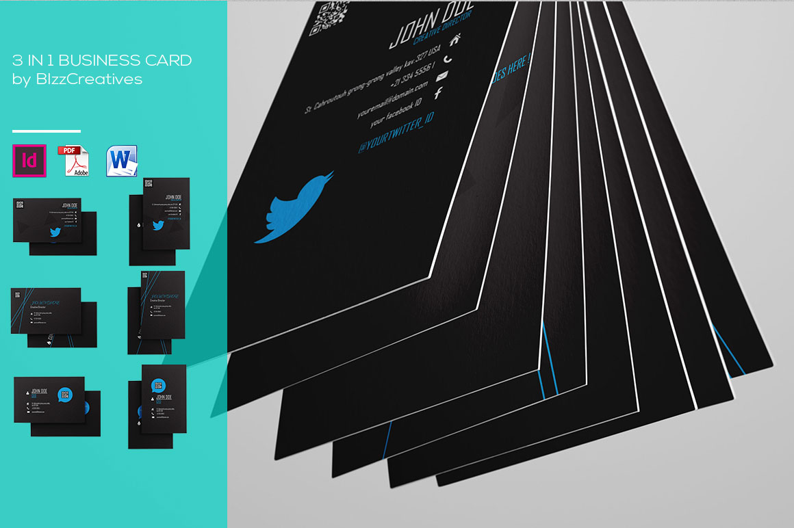 3 In 1 Simple Business Card