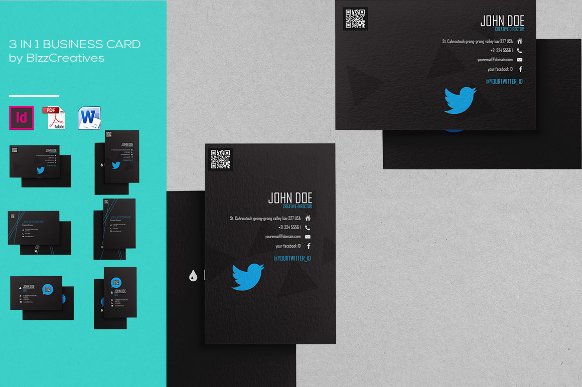 3 In 1 Simple Business Card