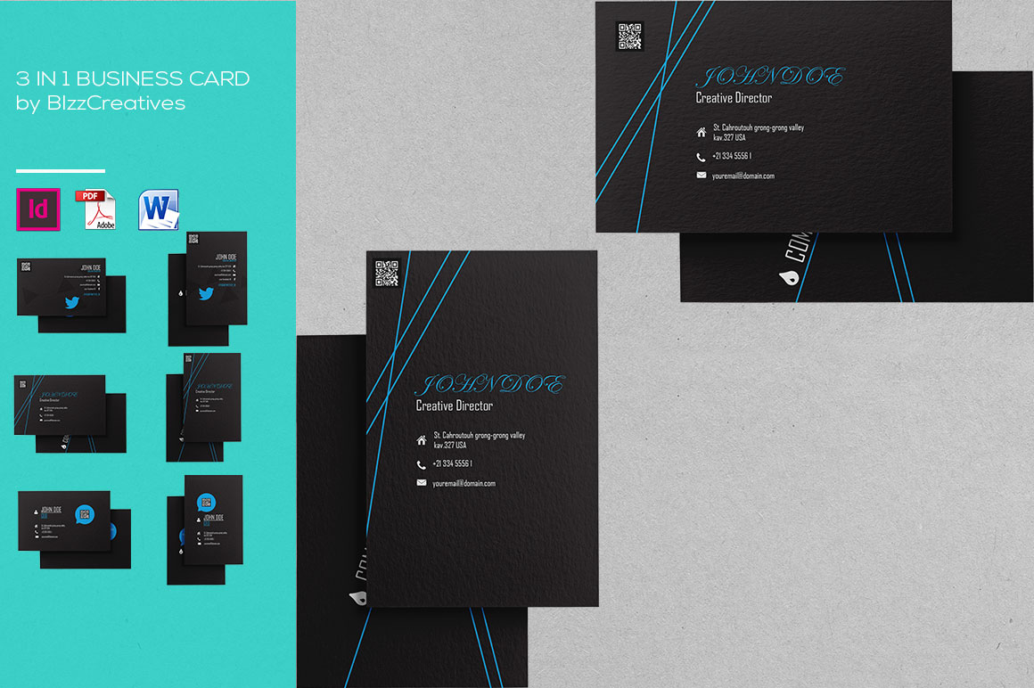 3 In 1 Simple Business Card