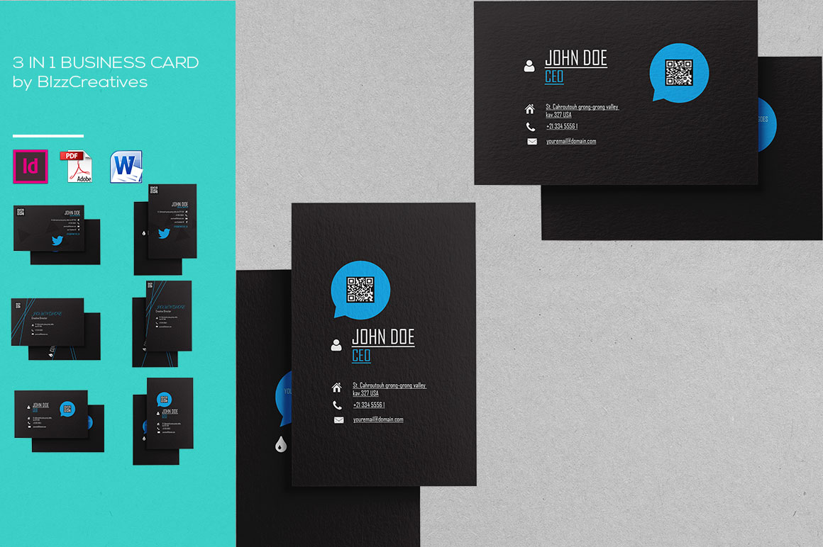 3 In 1 Simple Business Card 3 In 1 Simple Business Card