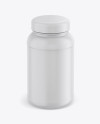 Matte Plastic Protein Jar Mockup - Front View (High-Angle Shot)