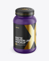 Matte Plastic Protein Jar Mockup - Front View (High-Angle Shot)