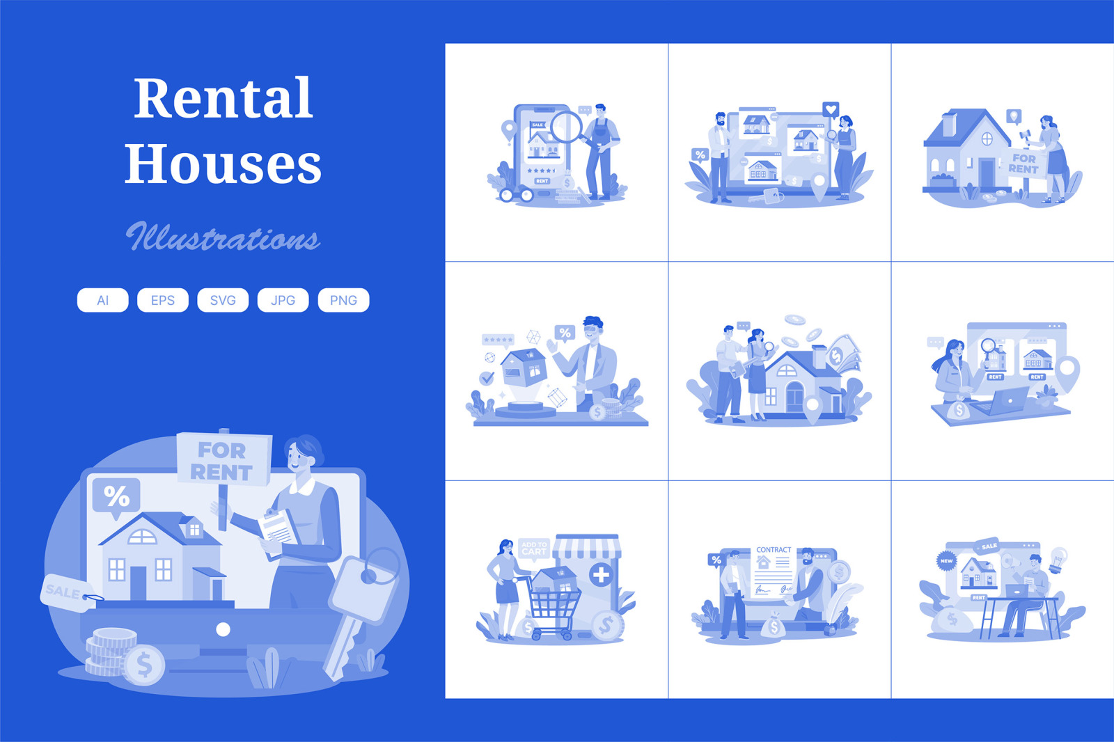 M624_Online Rent Home Illustration Pack 1 M624_Online Rent Home Illustration Pack 1