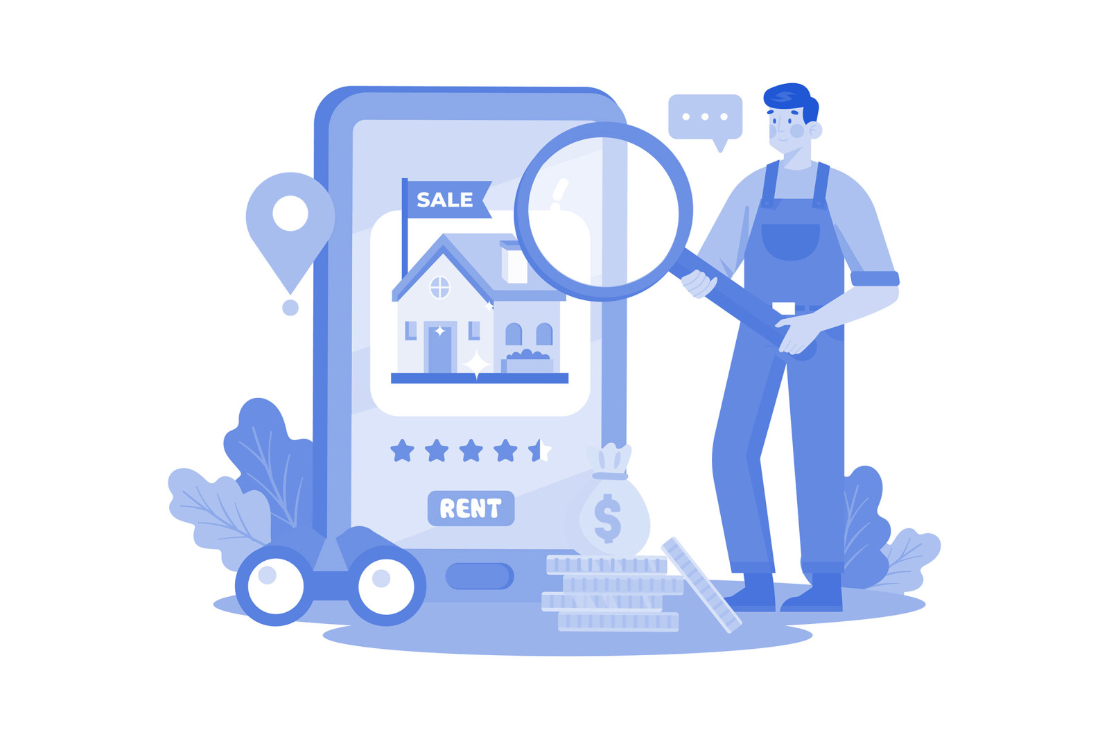 M624_Online Rent Home Illustration Pack 1 M624_Online Rent Home Illustration Pack 1