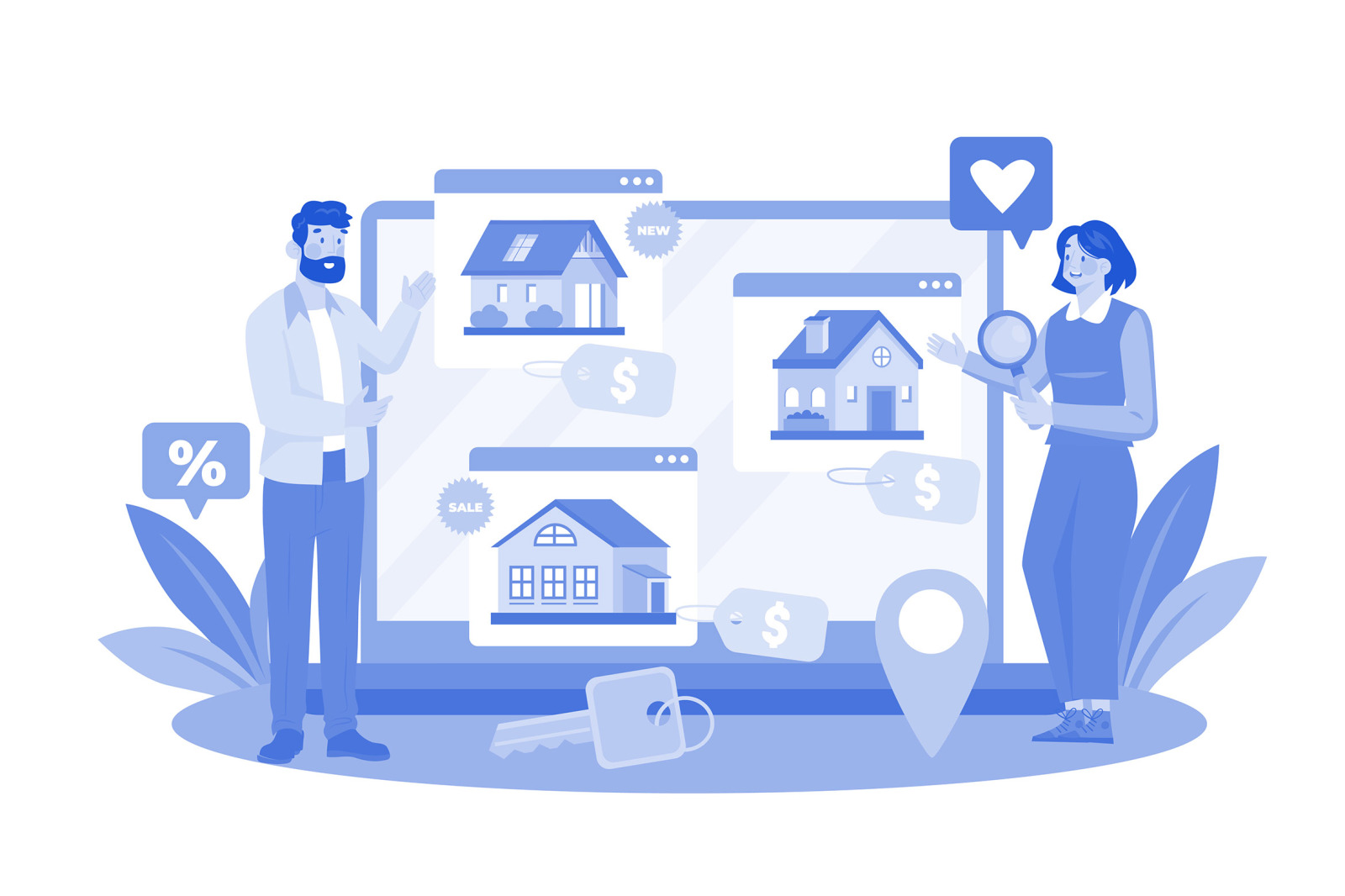 M624_Online Rent Home Illustration Pack 1 M624_Online Rent Home Illustration Pack 1