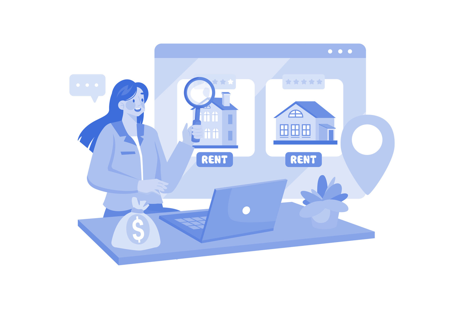 M624_Online Rent Home Illustration Pack 1 M624_Online Rent Home Illustration Pack 1