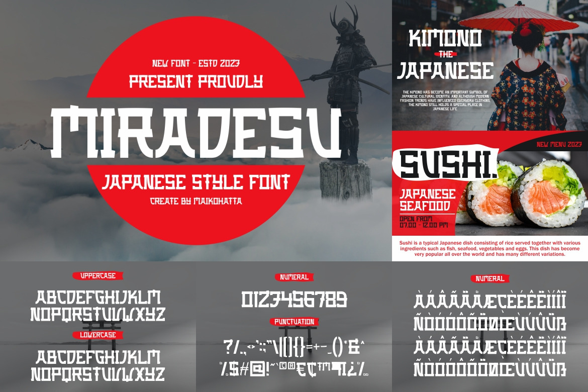 Japanese Style Font Bundle