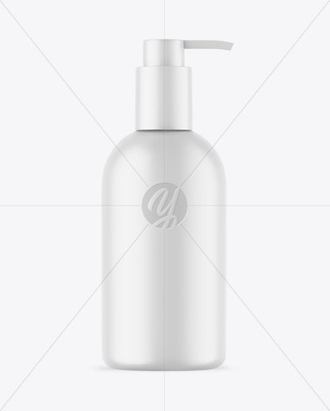 Matte Cosmetic Bottle With Pump Mockup