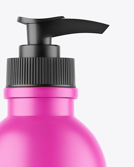 Matte Cosmetic Bottle With Pump Mockup