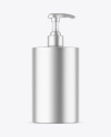 Matte Metallic Cosmetic Bottle With Pump Mockup