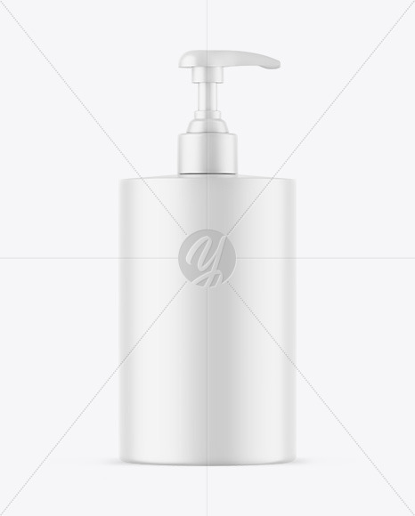 Matte Cosmetic Bottle With Pump Mockup