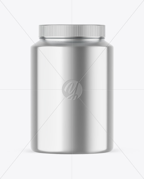 Metallic Protein Jar Mockup Metallic Protein Jar Mockup