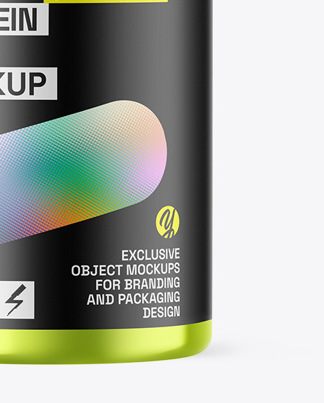 Metallic Protein Jar Mockup Metallic Protein Jar Mockup