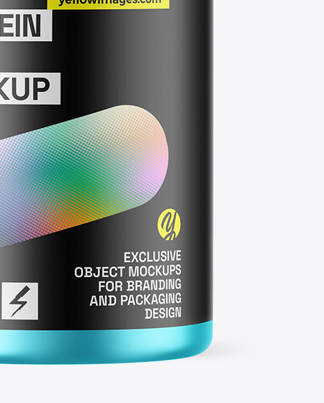 Matte Metallic Protein Jar Mockup Matte Metallic Protein Jar Mockup