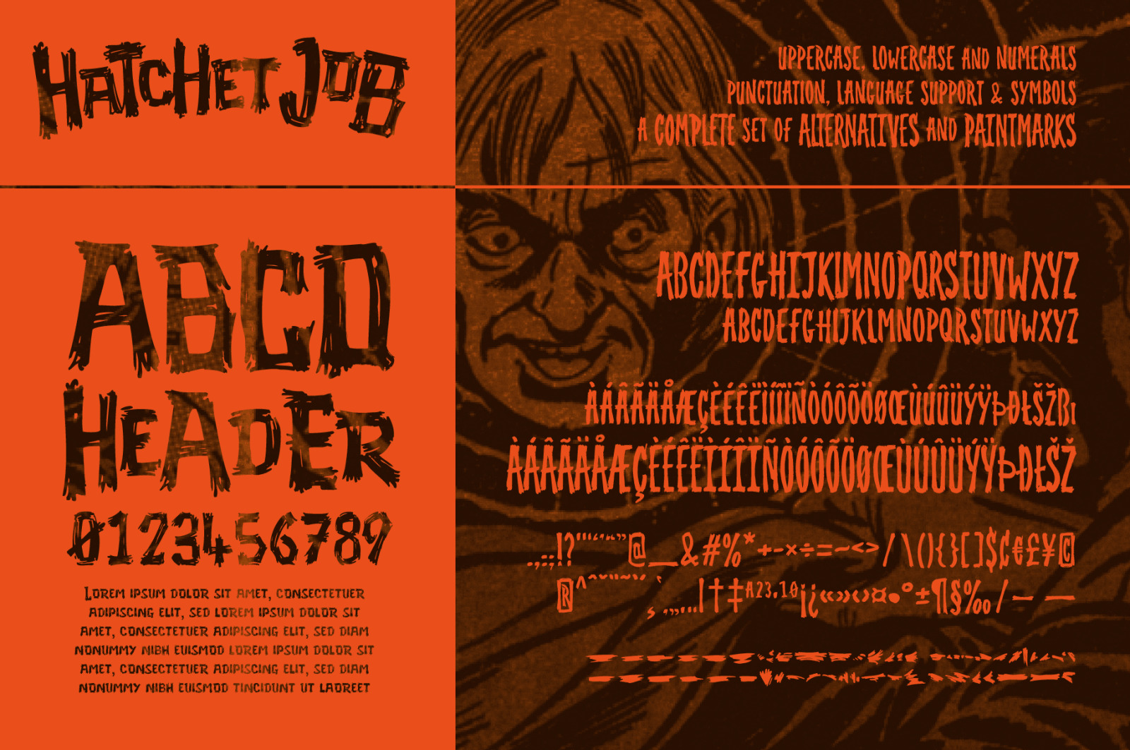 Hatchet Job - A Halloween Brush Font