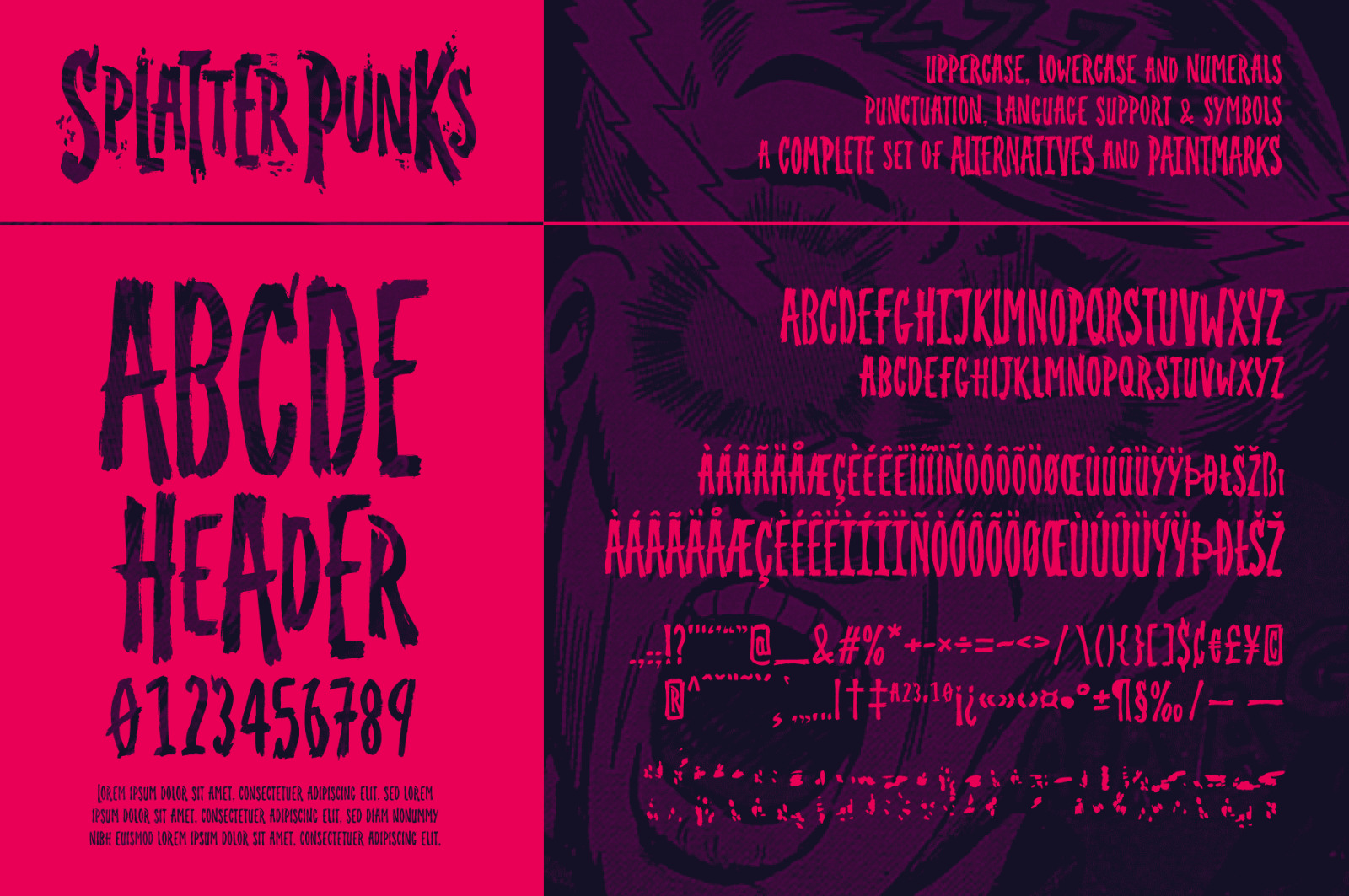 Splatterpunks - A Halloween Brush Font