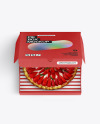 Half Open Kraft Box With Strawberry Pie Mockup