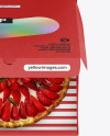 Half Open Kraft Box With Strawberry Pie Mockup