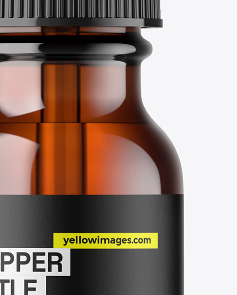 Amber Glass Dropper Bottle Mockup