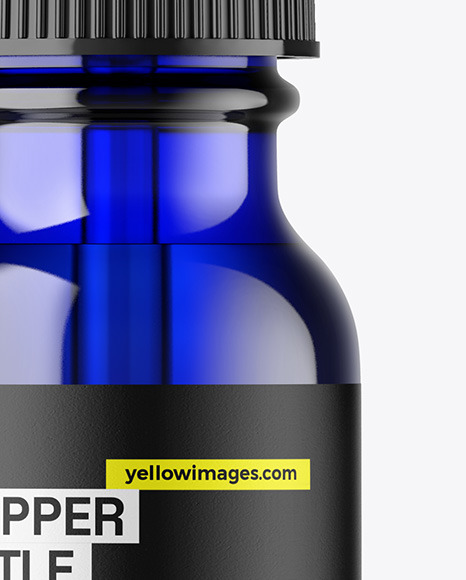Blue Glass Dropper Bottle Mockup Blue Glass Dropper Bottle Mockup