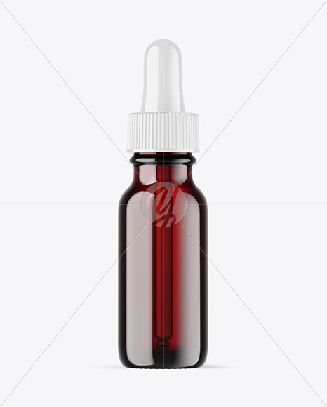 Dark Amber Glass Dropper Bottle Mockup