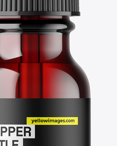 Dark Amber Glass Dropper Bottle Mockup