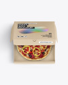 Half Open Kraft Box With Pizza Mockup