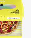 Half Open Kraft Box With Pizza Mockup