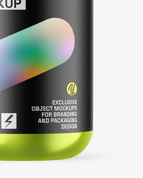 Metallic Protein Jar Mockup Metallic Protein Jar Mockup