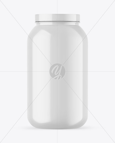 Glossy Protein Jar Mockup