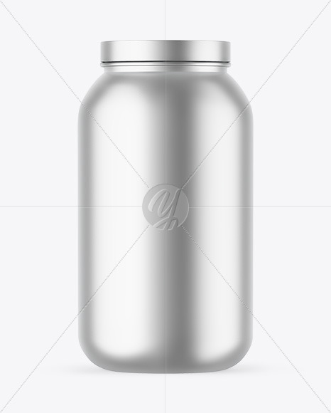Matte Metallic Protein Jar Mockup Matte Metallic Protein Jar Mockup