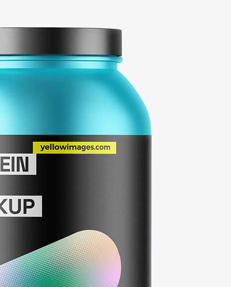 Matte Metallic Protein Jar Mockup Matte Metallic Protein Jar Mockup