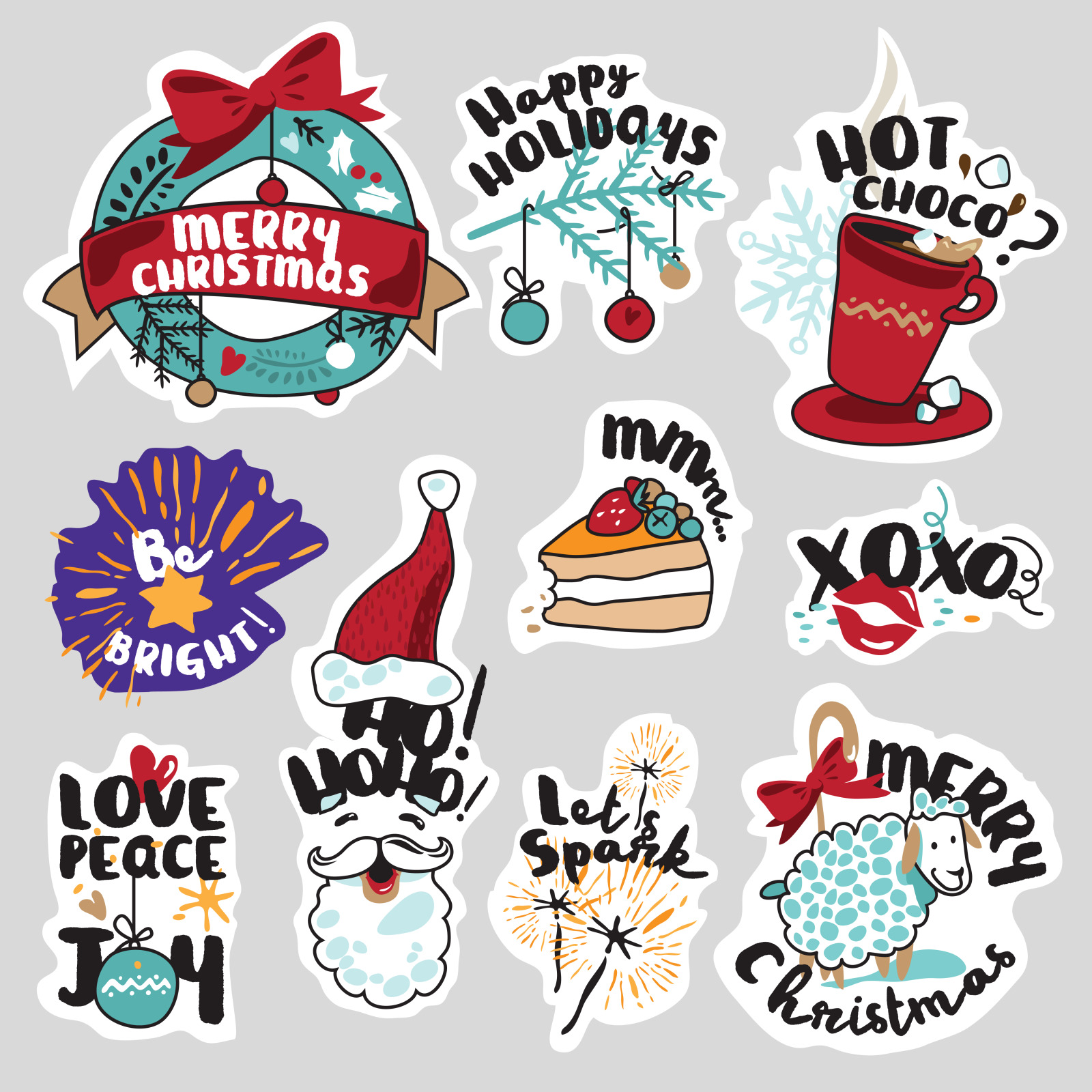 Christmas and New Year’s Social Media Stickers