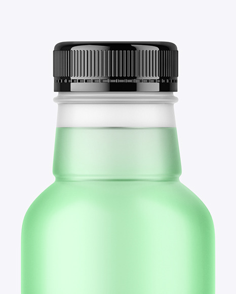 Frosted Bottle with Plastic Screw Cap Mockup