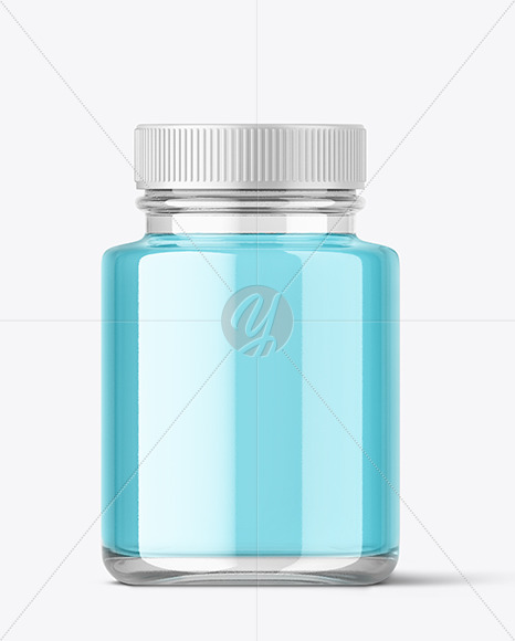 Clear Glass Jar W/ Plastic Cap Mockup