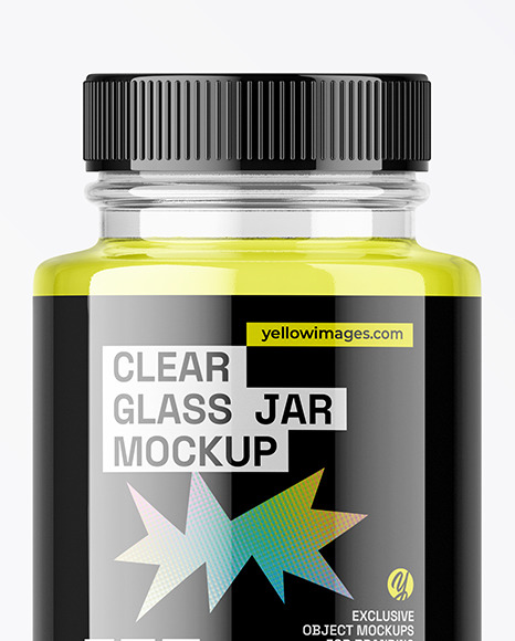 Clear Glass Jar W/ Plastic Cap Mockup Clear Glass Jar W/ Plastic Cap Mockup