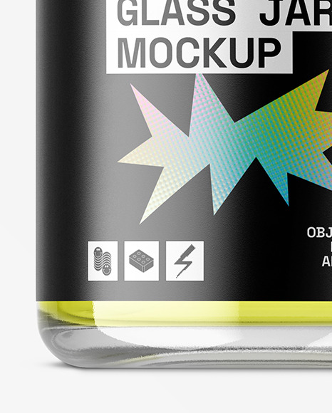 Clear Glass Jar W/ Plastic Cap Mockup Clear Glass Jar W/ Plastic Cap Mockup