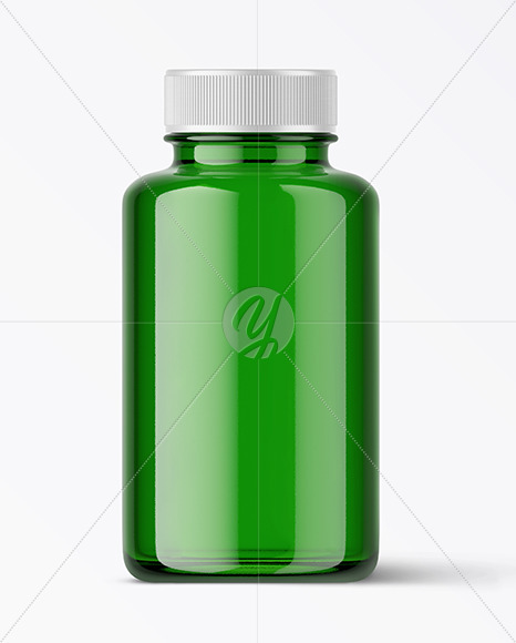 Large Empty Green Glass Jar Mockup