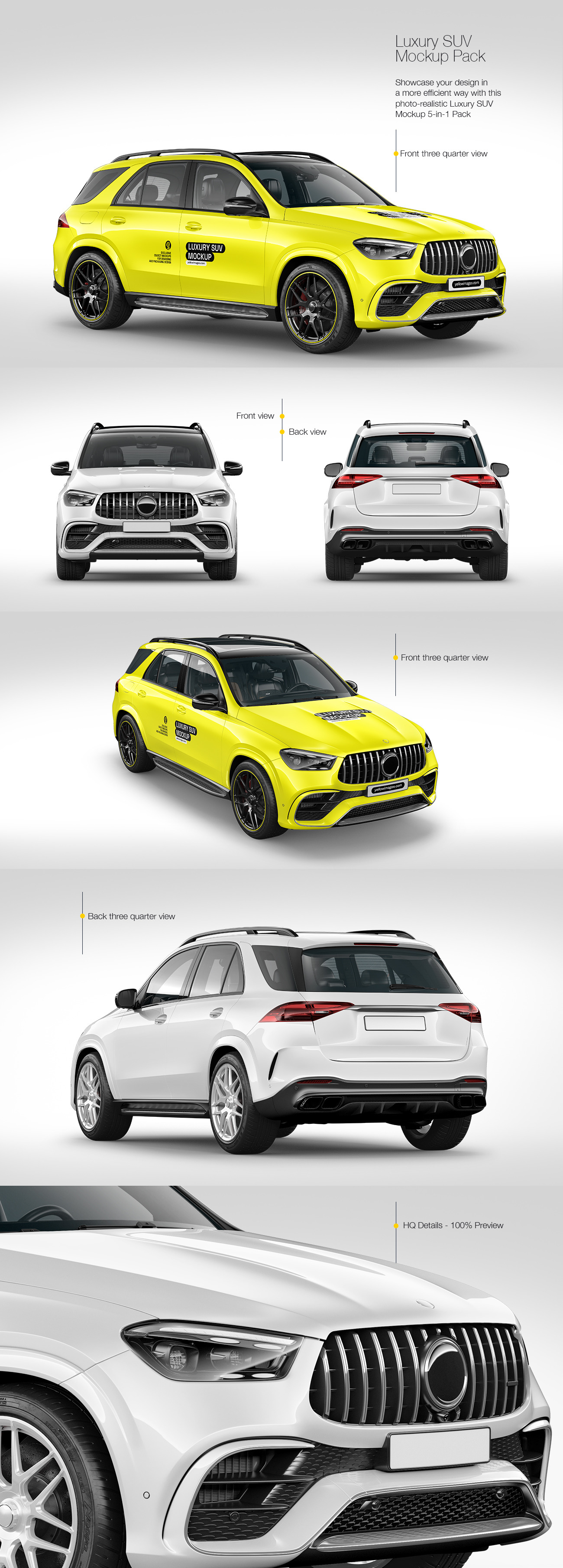 Luxury SUV Mockup - Pack Luxury SUV Mockup - Pack
