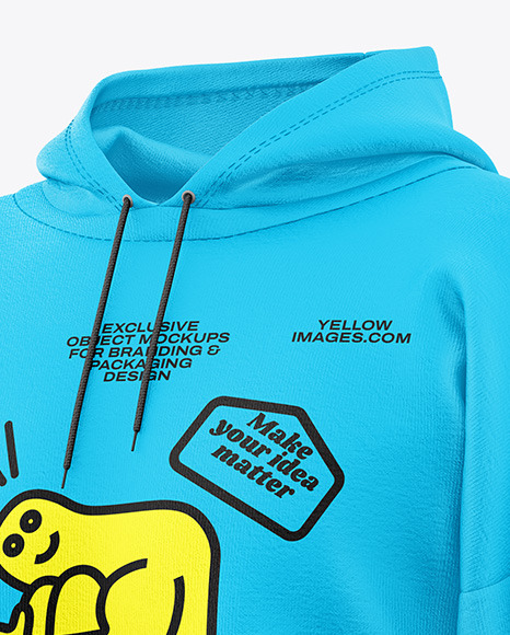 Oversize Hoodie Mockup - Half Side View