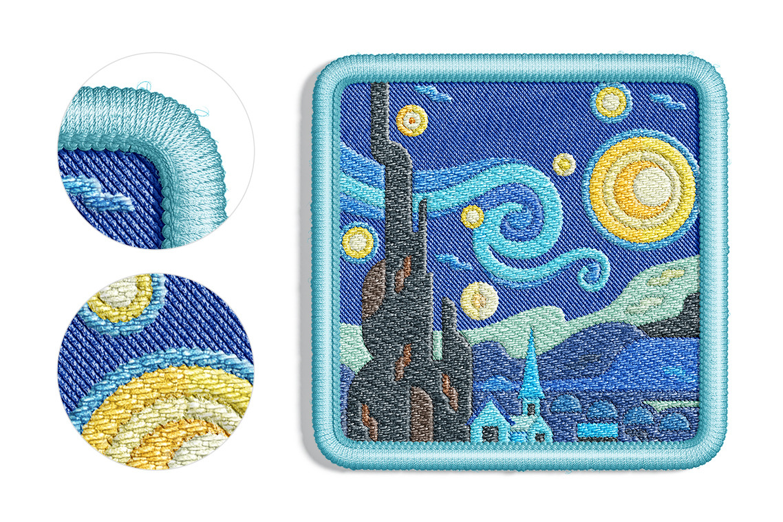 Square Embroidery Patch Mockup