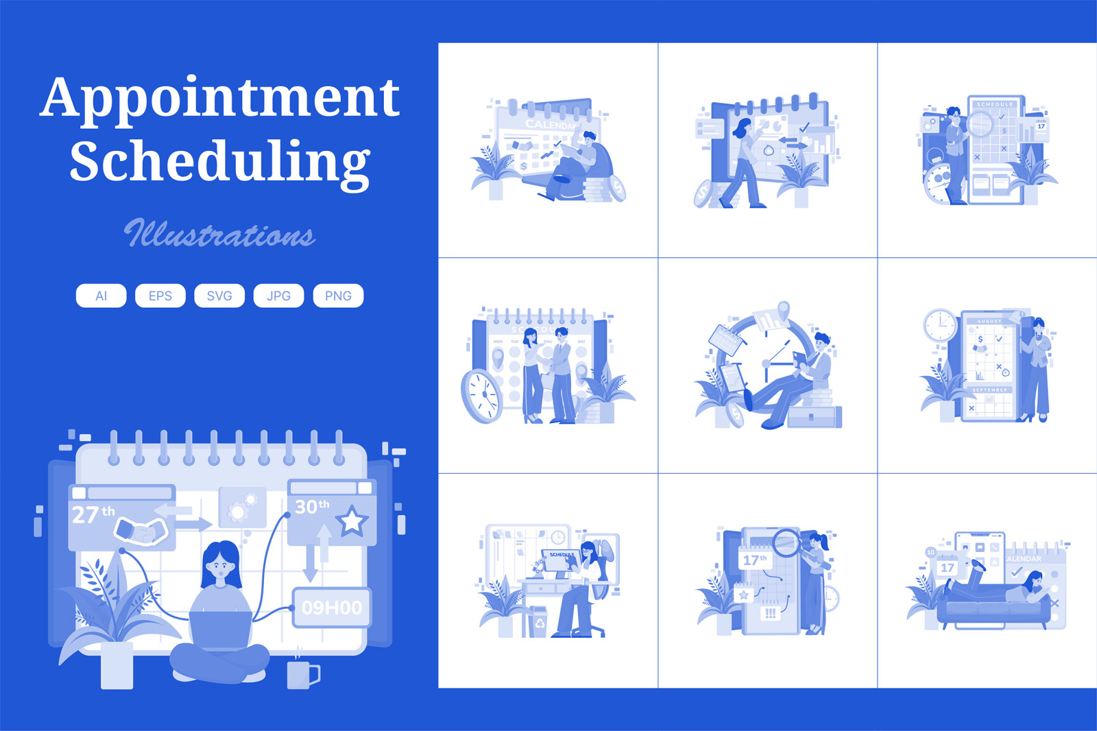 M616_Appointment Scheduling Illustration Pack M616_Appointment Scheduling Illustration Pack