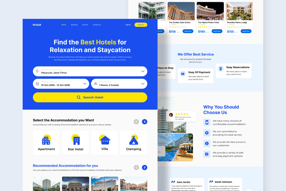 Booking Hotel Website Landing Page